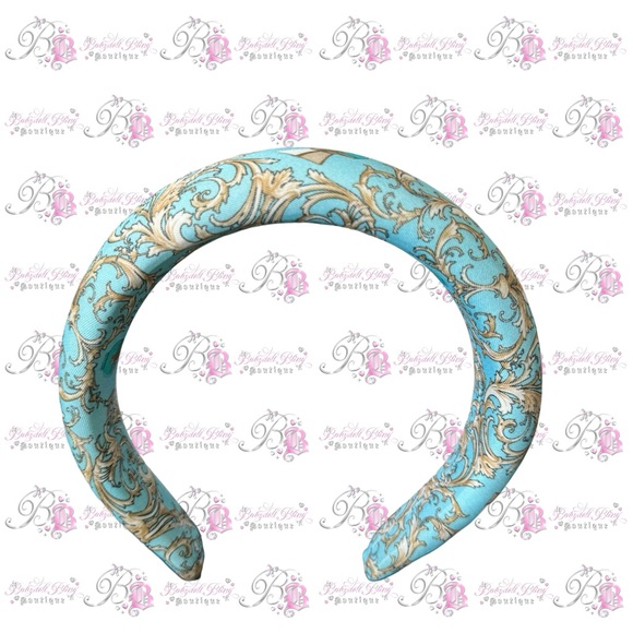 Versace headband blue Dylan turquoise parfum baroque gold Medusa head hair band - Picture 5 of 9